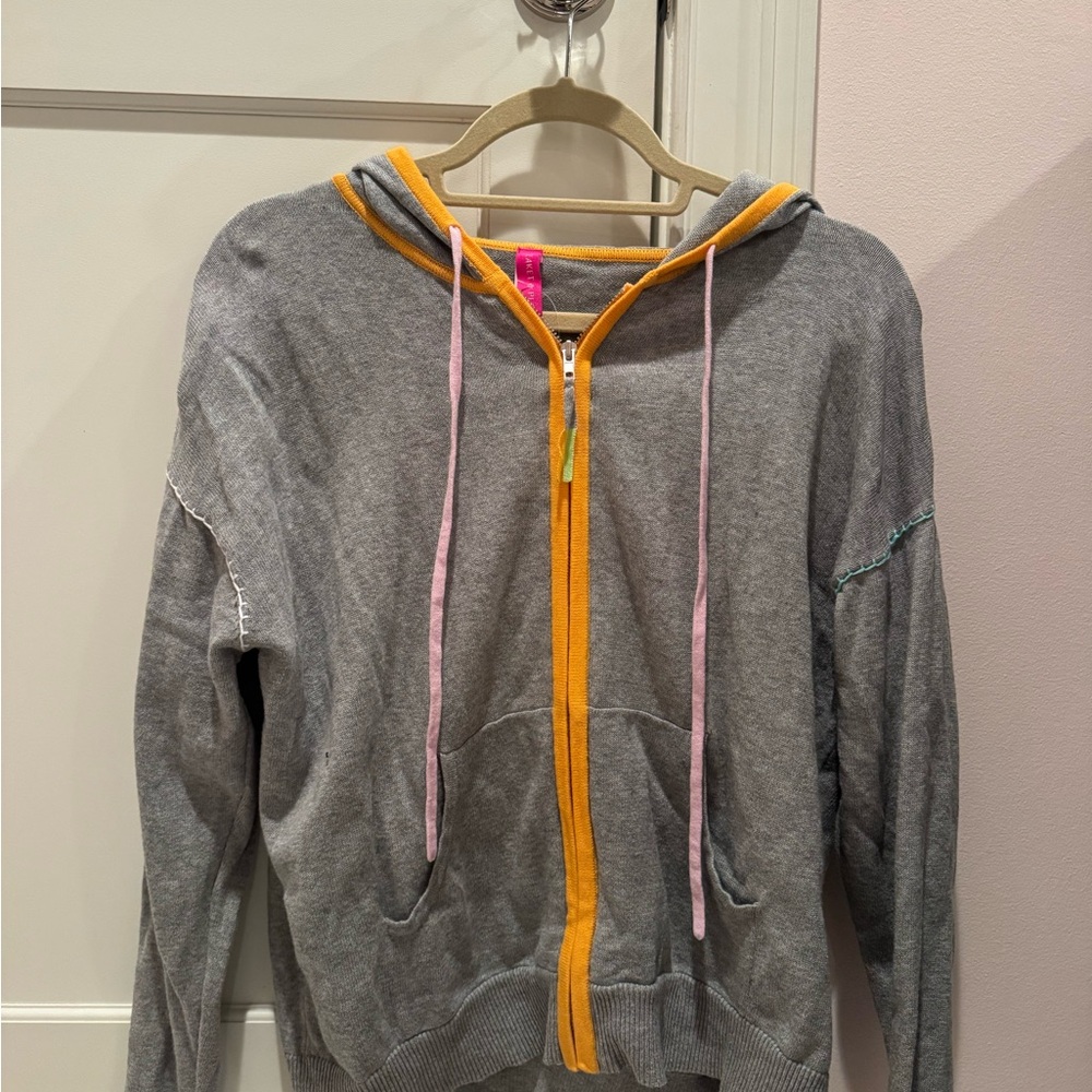 Gray Long Sleeve with Orange Accents